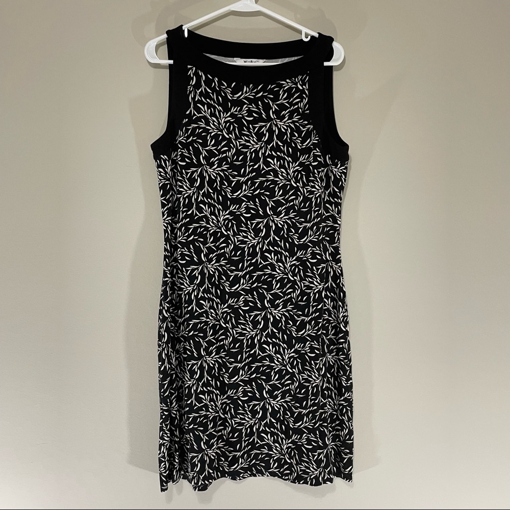 White House Black Market Black And White Print Sleeveless Dress Size L